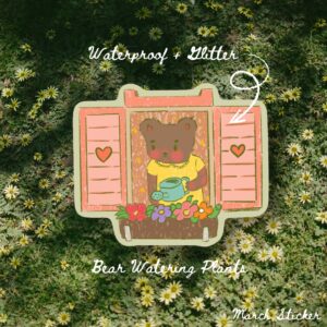 Bear Watering Plants